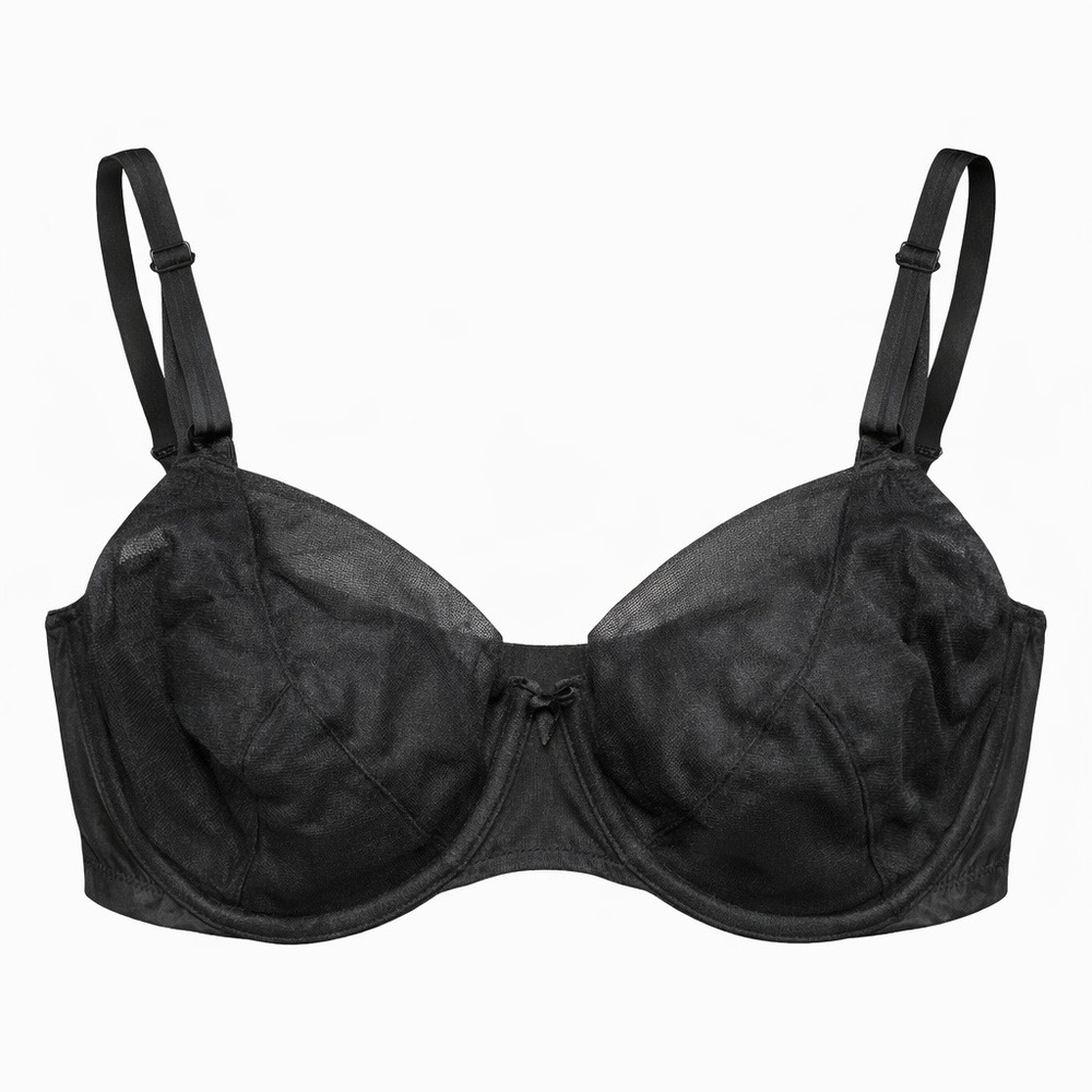 Vanity Fair Sheer Underwire Bra 36DD Black Lightweight Support Comfort Bra‎